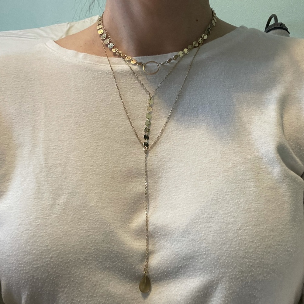 Gold Colored layered necklace